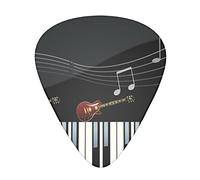 12 Pcs Guitar Picks Guitar Piano Pattern 3 Different Thicknesses, Classic Triangle, For Acoustic Guitar, Electric Guitar, Bass Guitar
