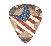 12 Pcs Guitar Picks Includes Thin Medium Heavy Thickness Americana Patriotic Printed Plectrums for Bass Electric Acoustic Guitars Ukulele
