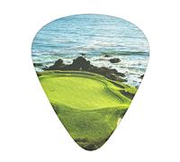 12 Pcs Guitar Picks Includes Thin Medium Heavy Thickness Beach Golf Course Printed Plectrums for Bass Electric Acoustic Guitars Ukulele