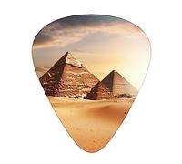 12 Pcs Guitar Picks Includes Thin Medium Heavy Thickness Egyptian Pyramid in Desert Printed Plectrums for Bass Electric Acoustic Guitars Ukulele