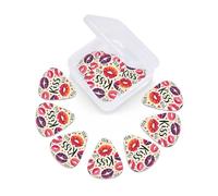 12 Pcs Guitar Picks Kisses Lips Kiss Red Mouths Plectrums With 3 Thickness For Electric,Acoustic Guitars