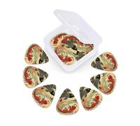 12 Pcs Guitar Picks Koi Fish Japanese Vintage Plectrums With 3 Thickness For Electric,Acoustic Guitars