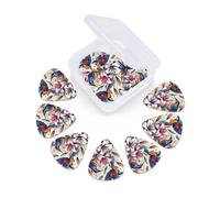 12 Pcs Guitar Picks Lily Flowers Birds Art Plectrums With 3 Thickness For Electric,Acoustic Guitars