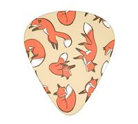 12 Pcs Guitar Picks Many Foxes Guitar Plectrums Includes Thin, Medium & Heavy Gauges 3 Sizes For Guitars Ukulele With Organizer Storage Box