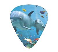 12 Pcs Guitar Picks Ocean Dolphin Looking At You 3 Different Thicknesses,For Acoustic Guitar, Electric Guitar, Bass Guitar