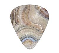 12 Pcs Guitar Picks Onyx Stone Pale Blue 3 Different Thicknesses, Classic Triangle, For Acoustic Guitar, Electric Guitar, Bass Guitar