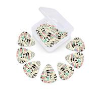 12 Pcs Guitar Picks Panda Bears Birthday Balloons Cakes Plectrums With 3 Thickness For Electric,Acoustic Guitars