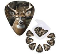 12 Pcs Guitar Picks Personalized Plectrums with Guitar Pick Case Camouflage Deer