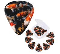 12 Pcs Guitar Picks Personalized Plectrums with Guitar Pick Case Japan Fancy Koi Carp Fishes