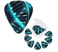12 Pcs Guitar Picks Personalized Plectrums with Guitar Pick Case Science Gene Strand