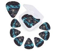 12 PCS Guitar Picks Plectrums with Box Airplane Cockpit Bass Picks Thin Medium Heavy Guitar Plectrums for Acoustic Electric Guitars Bass Ukulele Guitar Lovers Gift