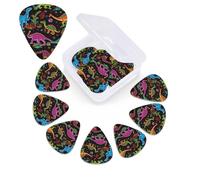12 PCS Guitar Picks Plectrums with Box Cartoon Dinosaur Bass Picks Thin Medium Heavy Guitar Plectrums for Acoustic Electric Guitars Bass Ukulele Guitar Lovers Gift