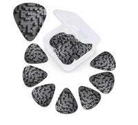 12 PCS Guitar Picks Plectrums with Box Gray cube Bass Picks Thin Medium Heavy Guitar Plectrums for Acoustic Electric Guitars Bass Ukulele Guitar Lovers Gift