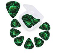12 PCS Guitar Picks Plectrums with Box Green Ghost Horror Halloween Pumpkin Bass Picks Thin Medium Heavy Guitar Plectrums for Acoustic Electric Guitars Bass Ukulele Guitar Lovers Gift