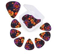 12 PCS Guitar Picks Plectrums with Box Happy Halloween Party Bass Picks Thin Medium Heavy Guitar Plectrums for Acoustic Electric Guitars Bass Ukulele Guitar Lovers Gift