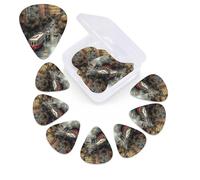 12 PCS Guitar Picks Plectrums with Box Large City Street Bass Picks Thin Medium Heavy Guitar Plectrums for Acoustic Electric Guitars Bass Ukulele Guitar Lovers Gift