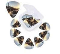 12 PCS Guitar Picks Plectrums with Box Lighthouse Rocks Seaside Bass Picks Thin Medium Heavy Guitar Plectrums for Acoustic Electric Guitars Bass Ukulele Guitar Lovers Gift