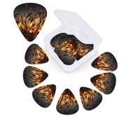 12 PCS Guitar Picks Plectrums with Box Night brown wheat Bass Picks Thin Medium Heavy Guitar Plectrums for Acoustic Electric Guitars Bass Ukulele Guitar Lovers Gift