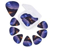 12 PCS Guitar Picks Plectrums with Box Night in the desert Bass Picks Thin Medium Heavy Guitar Plectrums for Acoustic Electric Guitars Bass Ukulele Guitar Lovers Gift
