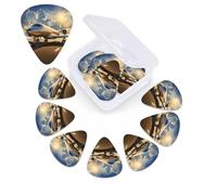 12 PCS Guitar Picks Plectrums with Box Private Plane Bass Picks Thin Medium Heavy Guitar Plectrums for Acoustic Electric Guitars Bass Ukulele Guitar Lovers Gift