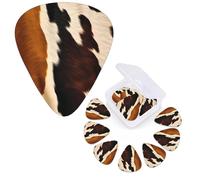 12 PCS Guitar Picks Plectrums with Organizer Storage Box Bass Pick Abstract Cow Skin Personalized Guitar Pick for Acoustic Guitar Electric Guitar Bass Ukulele