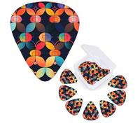 12 PCS Guitar Picks Plectrums with Organizer Storage Box Bass Pick Abstract Pattern Personalized Guitar Pick for Acoustic Guitar Electric Guitar Bass Ukulele