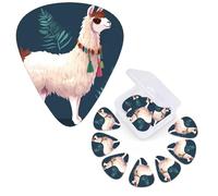 12 PCS Guitar Picks Plectrums with Organizer Storage Box Bass Pick Alpaca Llama Personalized Guitar Pick for Acoustic Guitar Electric Guitar Bass Ukulele