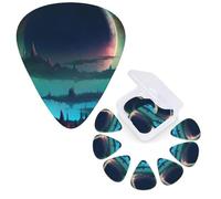 12 PCS Guitar Picks Plectrums with Organizer Storage Box Bass Pick Art Planet World Personalized Guitar Pick for Acoustic Guitar Electric Guitar Bass Ukulele