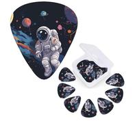 12 PCS Guitar Picks Plectrums with Organizer Storage Box Bass Pick Astronaut Space Flight Personalized Guitar Pick for Acoustic Guitar Electric Guitar Bass Ukulele