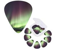 12 PCS Guitar Picks Plectrums with Organizer Storage Box Bass Pick Aurora Personalized Guitar Pick for Acoustic Guitar Electric Guitar Bass Ukulele