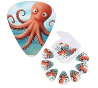 12 PCS Guitar Picks Plectrums with Organizer Storage Box Bass Pick Beach Octopus Starfish Personalized Guitar Pick for Acoustic Guitar Electric Guitar Bass Ukulele