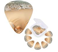 12 PCS Guitar Picks Plectrums with Organizer Storage Box Bass Pick Beach Sea Shell Sand Personalized Guitar Pick for Acoustic Guitar Electric Guitar Bass Ukulele