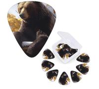 12 PCS Guitar Picks Plectrums with Organizer Storage Box Bass Pick Bear on The Branch Personalized Guitar Pick for Acoustic Guitar Electric Guitar Bass Ukulele