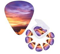 12 PCS Guitar Picks Plectrums with Organizer Storage Box Bass Pick Beautiful Sunset at Thailand Personalized Guitar Pick for Acoustic Guitar Electric Guitar Bass Ukulele