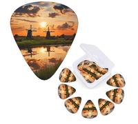 12 PCS Guitar Picks Plectrums with Organizer Storage Box Bass Pick Beautiful view of the Netherlands Personalized Guitar Pick for Acoustic Guitar Electric Guitar Bass Ukulele