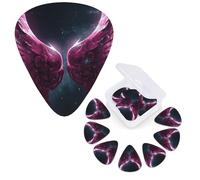 12 PCS Guitar Picks Plectrums with Organizer Storage Box Bass Pick Beautiful Wings Among the Stars Personalized Guitar Pick for Acoustic Guitar Electric Guitar Bass Ukulele
