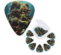 12 PCS Guitar Picks Plectrums with Organizer Storage Box Bass Pick Biodiversity Personalized Guitar Pick for Acoustic Guitar Electric Guitar Bass Ukulele