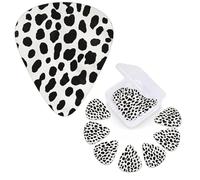 12 PCS Guitar Picks Plectrums with Organizer Storage Box Bass Pick Black White Cow Skin Personalized Guitar Pick for Acoustic Guitar Electric Guitar Bass Ukulele