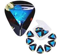 12 PCS Guitar Picks Plectrums with Organizer Storage Box Bass Pick Blue Cocktail Personalized Guitar Pick for Acoustic Guitar Electric Guitar Bass Ukulele