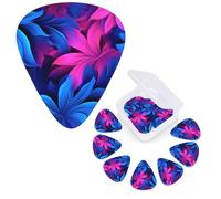 12 PCS Guitar Picks Plectrums with Organizer Storage Box Bass Pick Blue Flower background Personalized Guitar Pick for Acoustic Guitar Electric Guitar Bass Ukulele