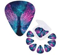12 PCS Guitar Picks Plectrums with Organizer Storage Box Bass Pick Blue Wings Personalized Guitar Pick for Acoustic Guitar Electric Guitar Bass Ukulele