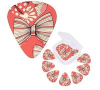 12 PCS Guitar Picks Plectrums with Organizer Storage Box Bass Pick Cartoon Bow Tie Personalized Guitar Pick for Acoustic Guitar Electric Guitar Bass Ukulele