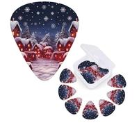 12 PCS Guitar Picks Plectrums with Organizer Storage Box Bass Pick Christmas Background Personalized Guitar Pick for Acoustic Guitar Electric Guitar Bass Ukulele