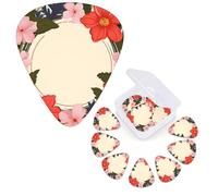 12 PCS Guitar Picks Plectrums with Organizer Storage Box Bass Pick Circle Floral Spring Wreath Personalized Guitar Pick for Acoustic Guitar Electric Guitar Bass Ukulele