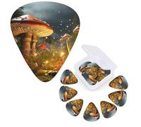 12 PCS Guitar Picks Plectrums with Organizer Storage Box Bass Pick Fantasy Grass and Flowers Personalized Guitar Pick for Acoustic Guitar Electric Guitar Bass Ukulele