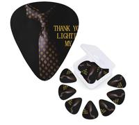 12 PCS Guitar Picks Plectrums with Organizer Storage Box Bass Pick Father's Day Black Tie Personalized Guitar Pick for Acoustic Guitar Electric Guitar Bass Ukulele