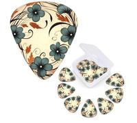 12 PCS Guitar Picks Plectrums with Organizer Storage Box Bass Pick Floral Wreath Personalized Guitar Pick for Acoustic Guitar Electric Guitar Bass Ukulele