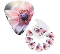 12 PCS Guitar Picks Plectrums with Organizer Storage Box Bass Pick Flower Blossom Personalized Guitar Pick for Acoustic Guitar Electric Guitar Bass Ukulele