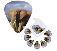 12 PCS Guitar Picks Plectrums with Organizer Storage Box Bass Pick Grassland Elephant Personalized Guitar Pick for Acoustic Guitar Electric Guitar Bass Ukulele