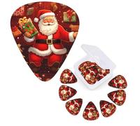 12 PCS Guitar Picks Plectrums with Organizer Storage Box Bass Pick Happy Christmas Personalized Guitar Pick for Acoustic Guitar Electric Guitar Bass Ukulele